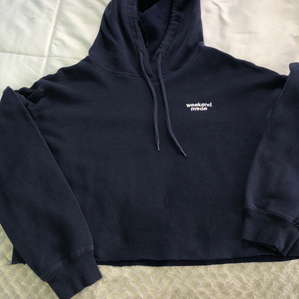 Navy cropped hoodie